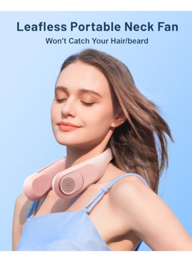 نيبمينينت مروحة عنق محمول360°تبريد ة  بدون شفرات | لا تلف الشعر - مروحة قابلة لإعادة الشحن USB بسعة 4000 مللي أمبير للارتداء أثناء السفر، هدايا عيد الميلاد للرجال، النساء، الأمهات، والآباء. - Image 2