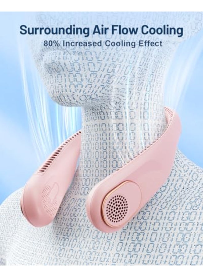 نيبمينينت مروحة عنق محمول360°تبريد ة  بدون شفرات | لا تلف الشعر - مروحة قابلة لإعادة الشحن USB بسعة 4000 مللي أمبير للارتداء أثناء السفر، هدايا عيد الميلاد للرجال، النساء، الأمهات، والآباء. - Image 3