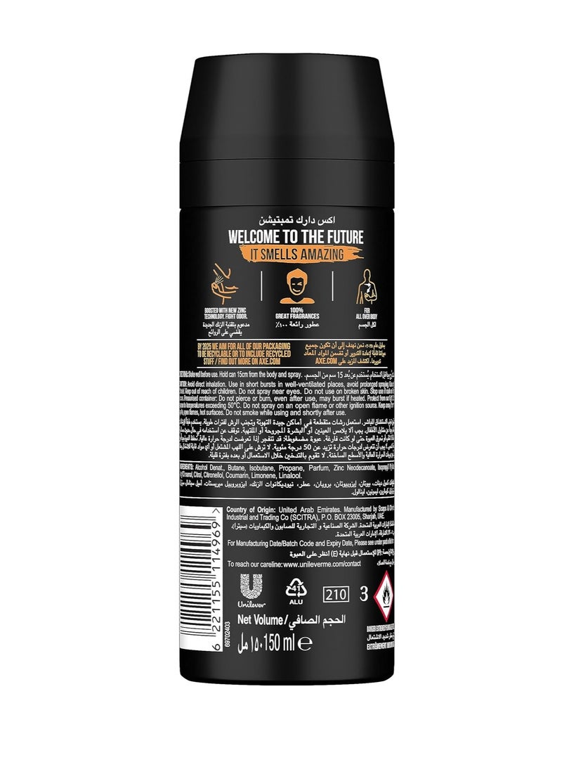 Axe Dark Temptation Deodorant and Body Spray for Men, 150 ml - Image 2