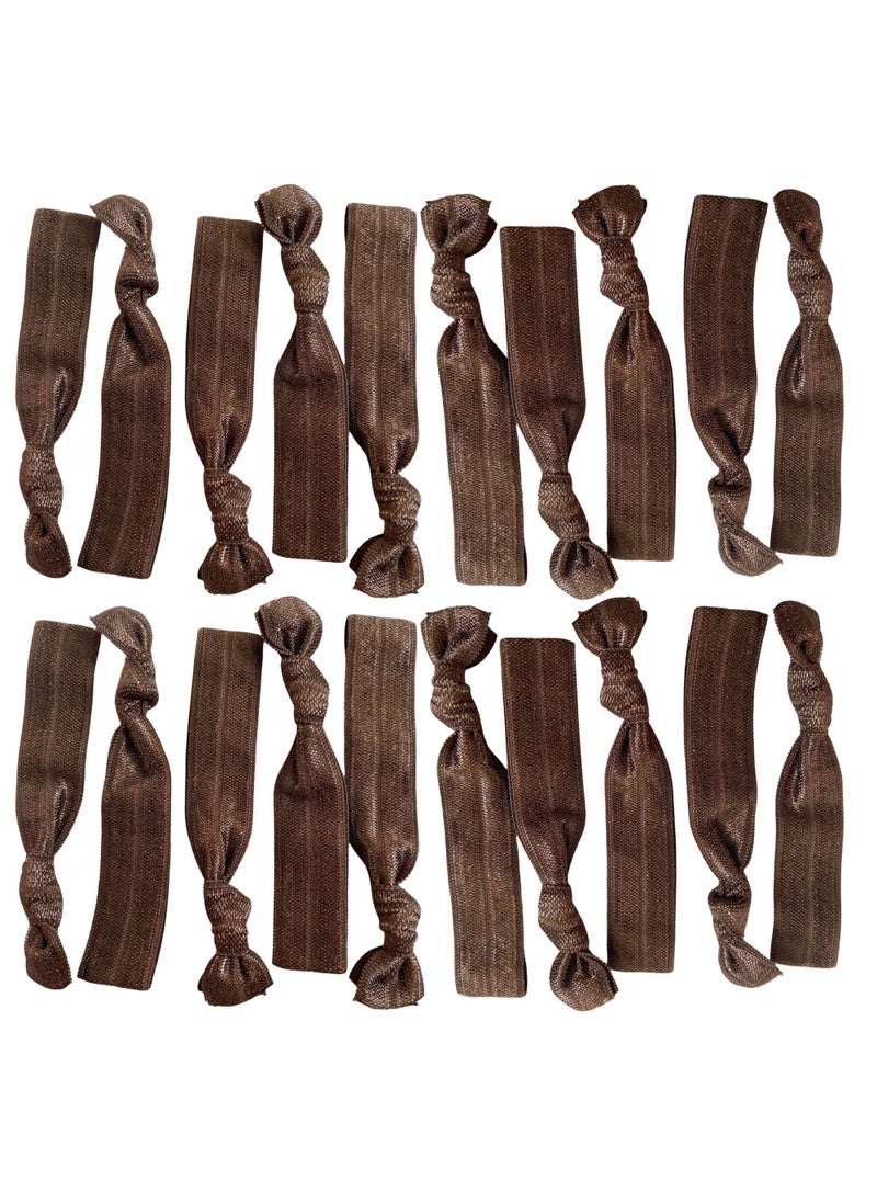 Kenz Laurenz Kenz Laurenz Hair Ties - No Crease Ponytail Holders BROWN (Available in Lots of Pack Quantities) Ouchless Elastic Styling Accessories Pony Tail Holder Ribbon Bands - (20 Pack) 