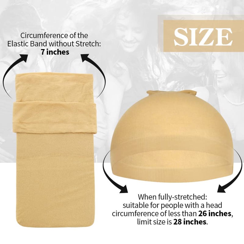 Dreamlover Beige Stocking Wig Caps for Women, 12 Pieces - Image 2