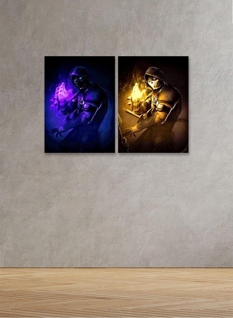 Marktna Decorative Wall Art Painting with an animation Design, 2 pieces, Size 80x60 cm - Image 1