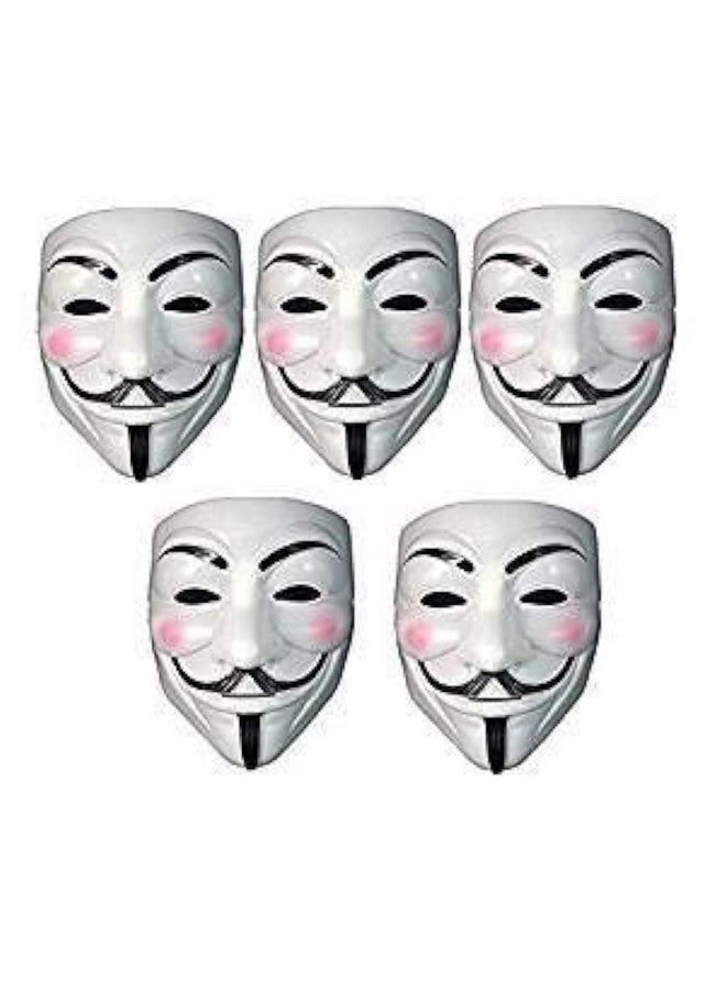 فافيلا قناع فوكس البلاستيكي من فافيلا V for Vendetta، قناع وجه مجهول الإصدار VIP، احتجاج تنكرية (مجموعة من 5 قطع) - Image 1