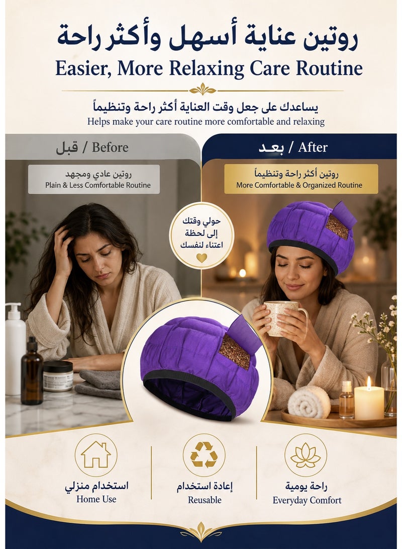 WAMIT Heat Cap for Deep Conditioning | Heated Hair Care Cap Spa Cap for Salon Spa at Home | Thermal Hair Treatment Hot Cap for Dry Damaged Hair Repair, Frizz Control, Oil & Hair Mask Use, Unisex Comfort Fit - Image 4