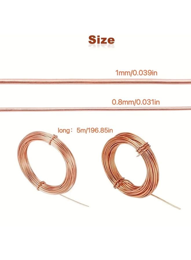 1mm 196 85 Inch Solid Bare Copper Wire For Electronics DIY Projects And Crafts - Image 1