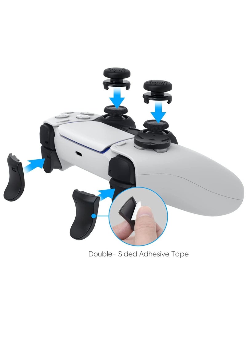 KASTWAVE - Accessories Kit Bundle for PS5 Compatible with DualSense Controller, Thumb Grips Sticks Joystick + L2 R2 Trigger Extender+D-pad Button for Playstation 5 Controller, Anti-Slip Replacement Parts - Image 1