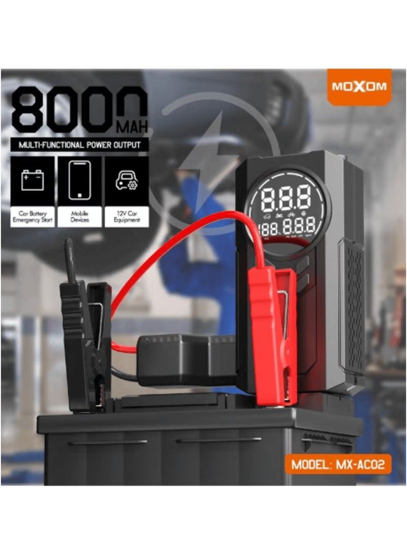 MOXOM MX-AC02 Multi-Functional Air Pump and Car Battery Jump Starter (8000mAh) - Image 4