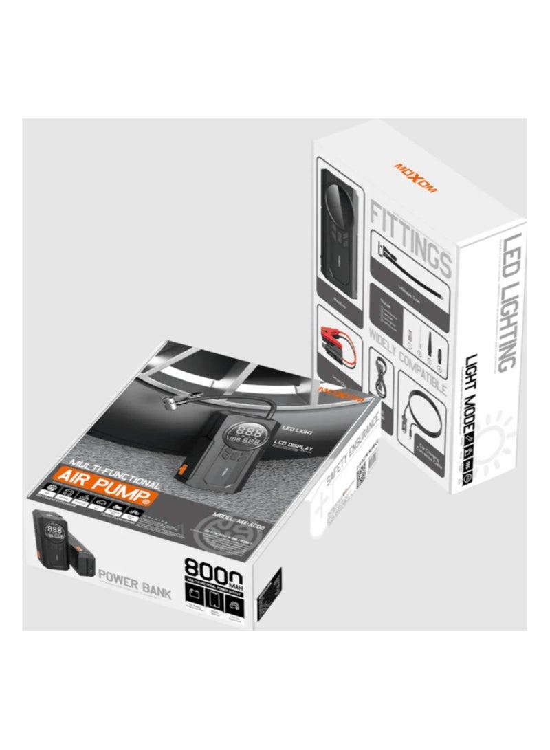 MOXOM MX-AC02 Multi-Functional Air Pump and Car Battery Jump Starter (8000mAh) - Image 1