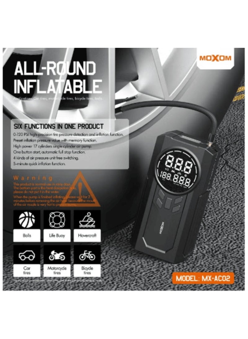 MOXOM MX-AC02 Multi-Functional Air Pump and Car Battery Jump Starter (8000mAh) - Image 5