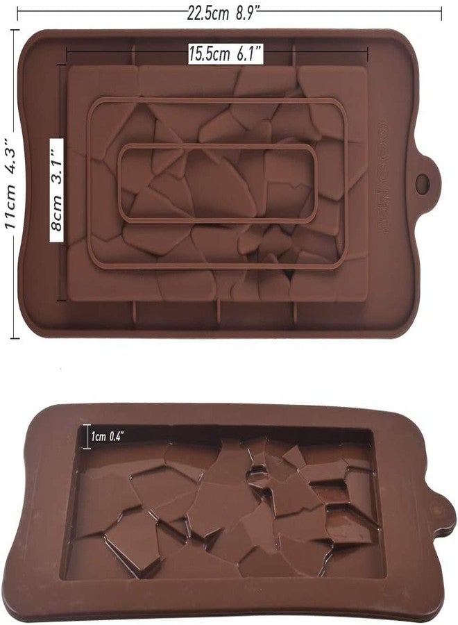 BAKERS 4U قوالب سيليكون قابلة للفصل لصنع الشوكولاتة، قوالب لقطع الشوكولاتة، قوالب لصنع ألواح البروتين والطاقة منزلية الصنع، 4 عبوات - Image 2