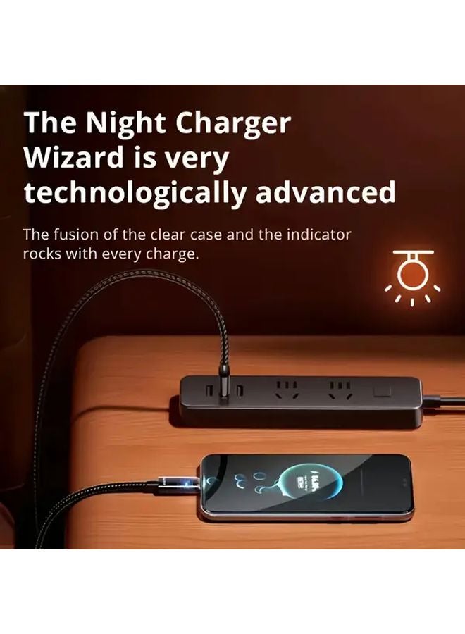 240W شاحن فائق السرعة كابل USB Type C المنسوج الشفاف والمضيء بطول 9.84 بوصة - Image 5