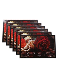 Dakshya Industries Dakshya Industries PVC 6 Pieces Reversible Dining Table Placemat Set Multi  - Image 1