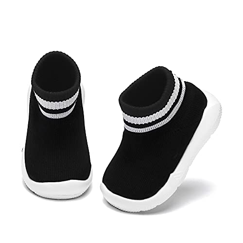 Engtoy Baby Shoes & Socks - Non-Slip Breathable Infant Slippers with Soft Rubber Sole - Boys & Girls Slip On Sneakers - Black - Image 1