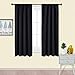 NICETOWN NICETOWN Black Blackout Curtain Blinds - Solid Thermal Insulated Window Treatment Blackout Drapes/Draperies for Bedroom  - Image 2