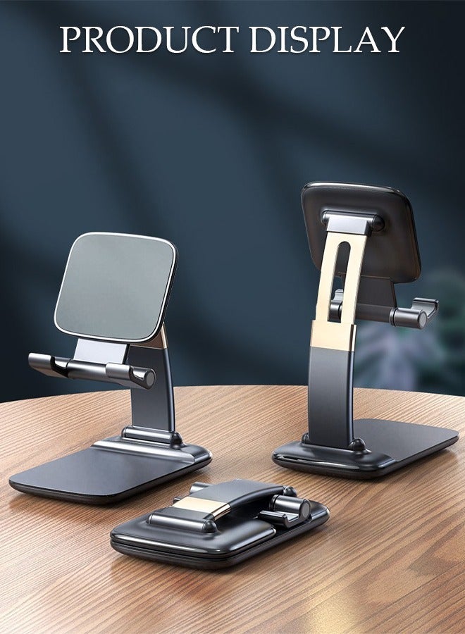 DUNISO Foldable Phone Stand for Desk Height Adjustable Cell Phone Holder Portable Cellphone Cradle Desktop Dock Compatible with iPhone iPad Smartphone - Image 2