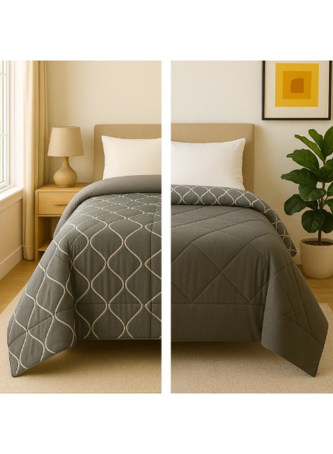 طيبة اشترى قطعه واحصل على الاخرى مجانا، لحاف دبل فيس وجهين، طيبه، تصميم دارك ويفز، قطعتين - Image 5