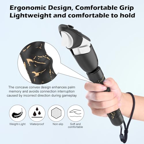 Rechale Upgraded Controller Extensions Gorilla Tag Long Arms for Meta Quest 3S/Quest 3 Beat Saber Handles Golf Club Attachment VR Sticks Controller Grips for Quest 3S/3 VR Gaming UG Accessories (Black Gold) - Image 5