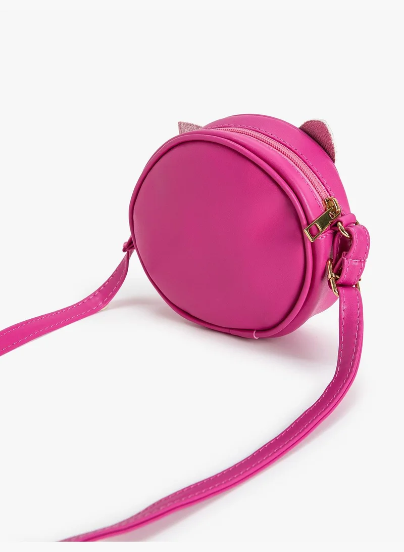 KOTON Mini Crossbody Bag Ear Applique Detail Zipper