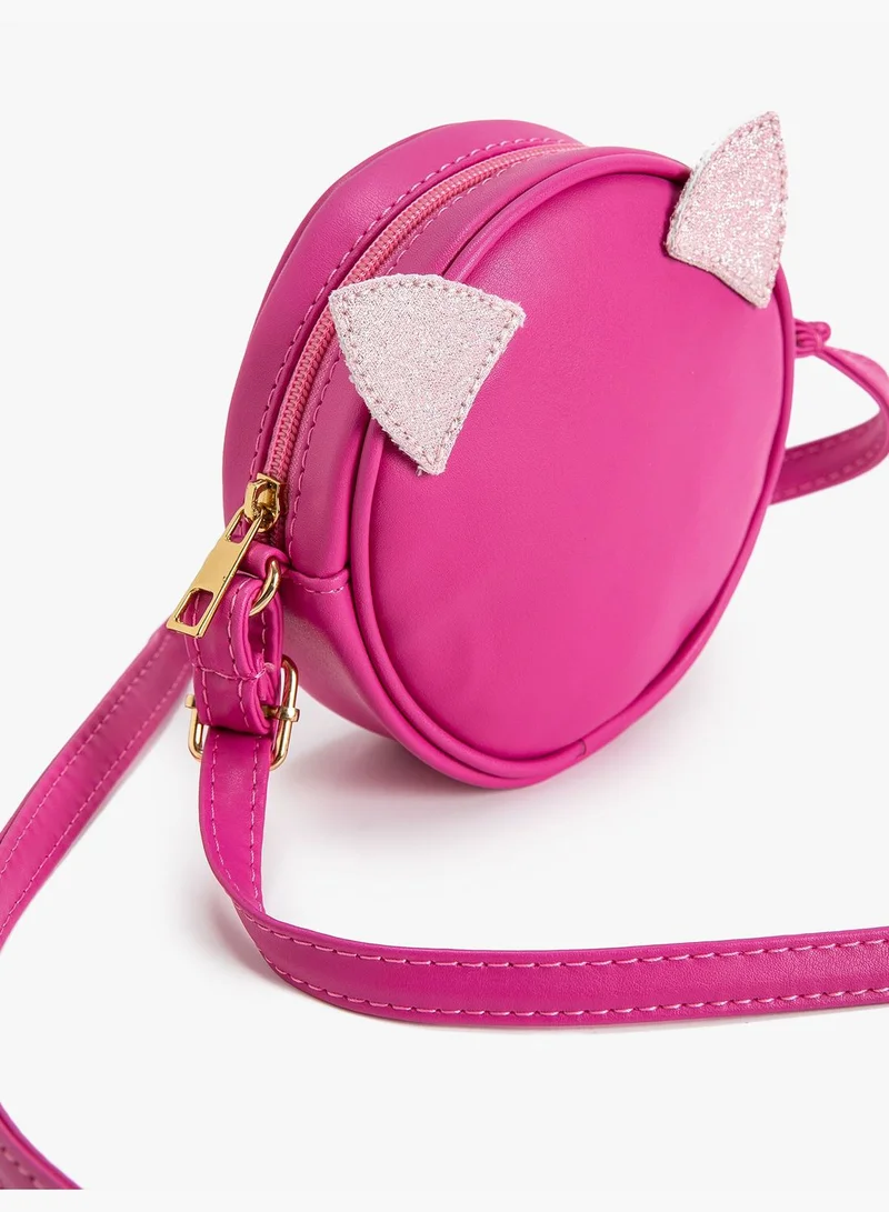 KOTON Mini Crossbody Bag Ear Applique Detail Zipper