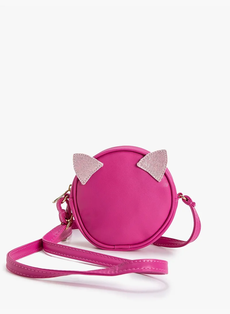 KOTON Mini Crossbody Bag Ear Applique Detail Zipper