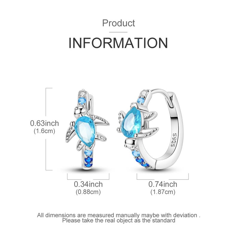 Hapour Small Earrings 925 Sterling Silver Colorful Cubic Zirconia Huggie Turtle Iris Butterfly CZ Hoops for Women Teens - Image 3