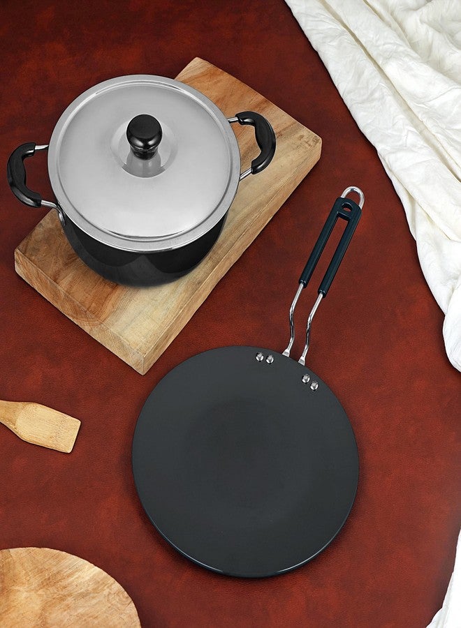 Chakmak Ares Hard Anodized Kadhai 3ltr and Tawa 25cm | 2 Pcs Cookware Set Combo Set - Image 1