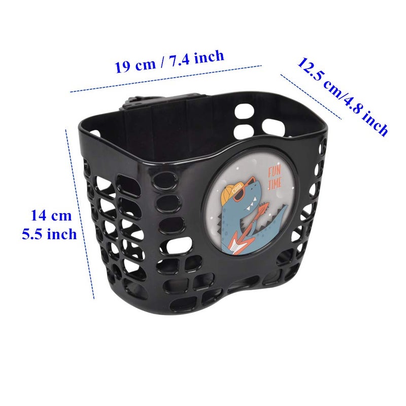 YL traV YL TRD Universal Scooter Basket Kids Bike Basket Handlebar Basket for Boys & Girls (Black) - Image 3