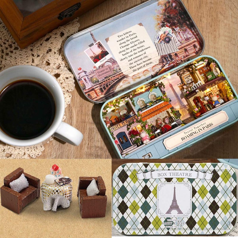 MAGQOO 3D Wooden Dollhouse Miniature DIY Doll House Kit with Furniture,1:24 DIY Box Theater Kit (Roaming in Paris) - Image 5