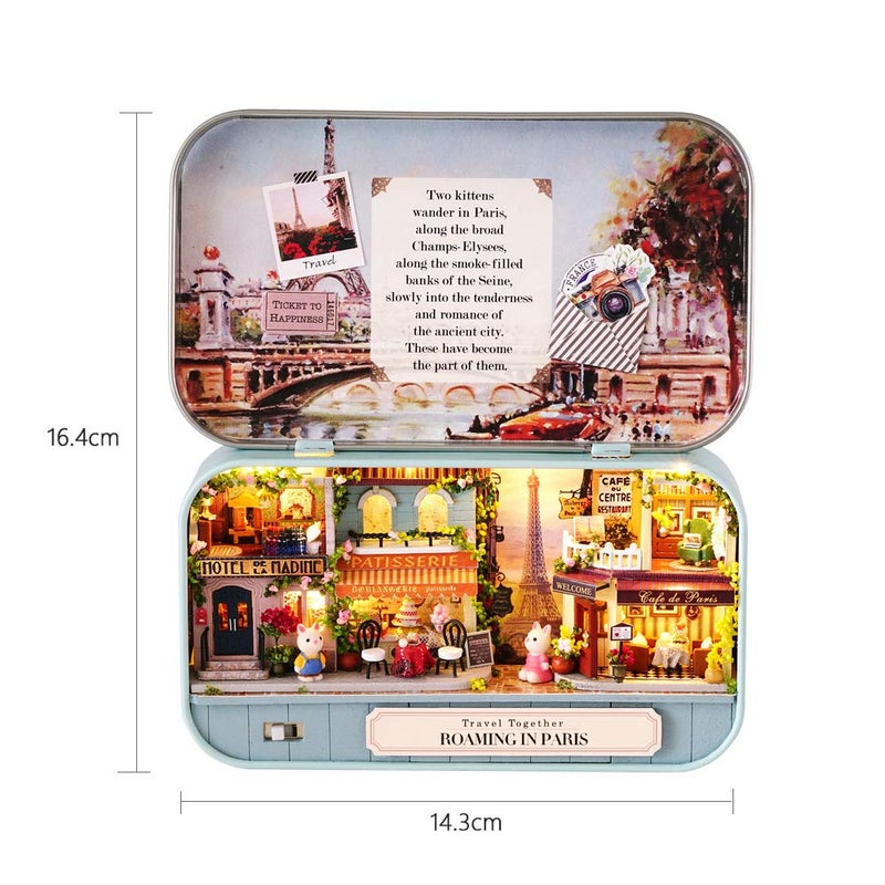 MAGQOO 3D Wooden Dollhouse Miniature DIY Doll House Kit with Furniture,1:24 DIY Box Theater Kit (Roaming in Paris) - Image 2
