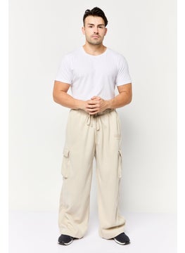 Originals by Brooklyn Cloth Men Regular Fit Embroidered Sweatpants, Beige  - Image 2