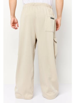 Originals by Brooklyn Cloth Men Regular Fit Embroidered Sweatpants, Beige  - Image 4