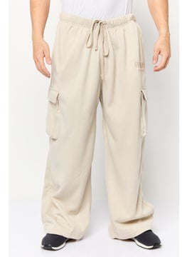 Originals by Brooklyn Cloth Men Regular Fit Embroidered Sweatpants, Beige  - Image 1
