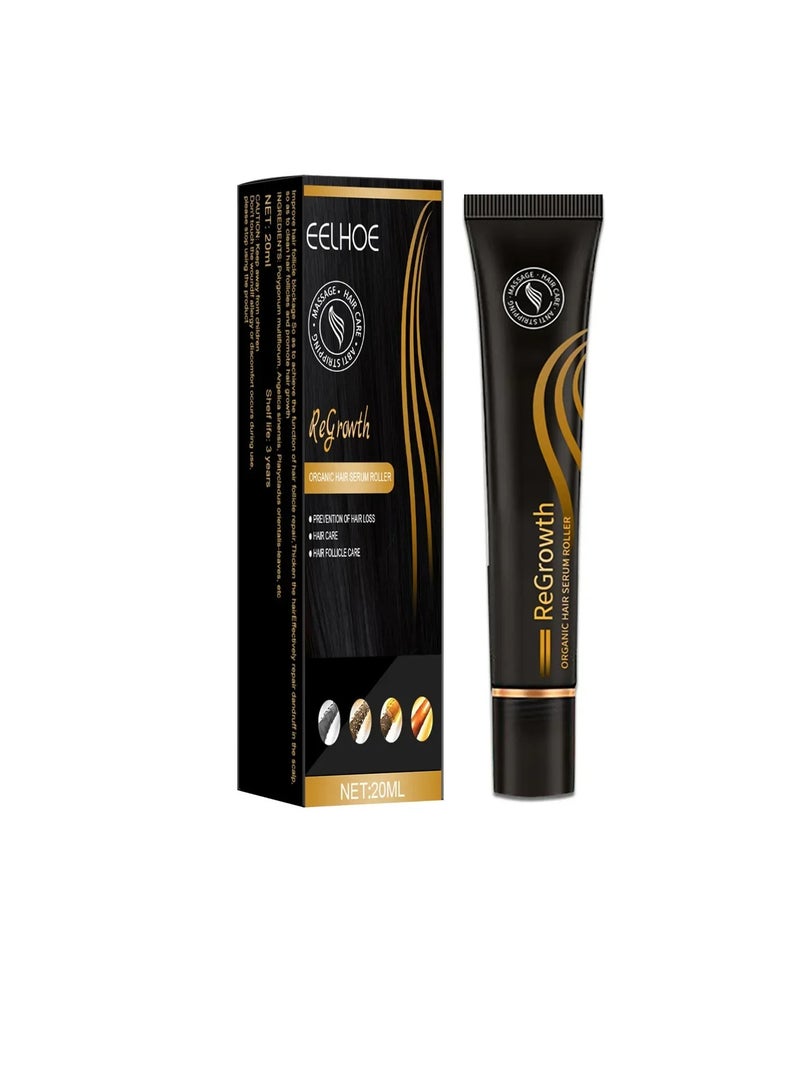 EELHOE سيروم عضوي لإعادة نمو الشعر، تدليك ثلاثي الأبعاد آمن وسلس، زيت علاج الشعر بمكونات طبيعية بيوتين لشعر أقوى وأسمك وأطول - Image 1