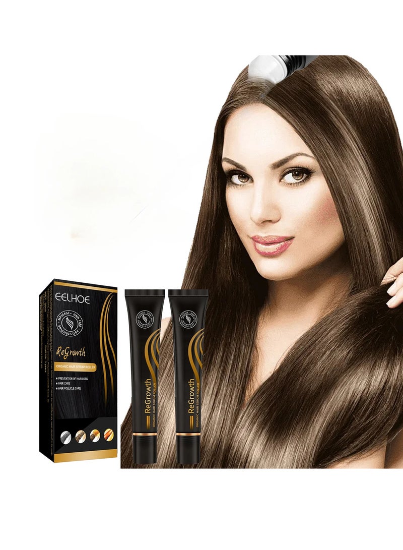 EELHOE سيروم عضوي لإعادة نمو الشعر، تدليك ثلاثي الأبعاد آمن وسلس، زيت علاج الشعر بمكونات طبيعية بيوتين لشعر أقوى وأسمك وأطول - Image 2