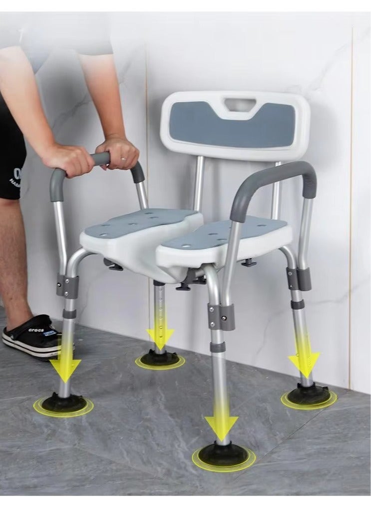 Professional Aluminum Shower Chairs For Disabled Non-Slip Bathtub Shower Chair Seat  - Image 2