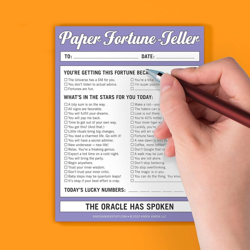 Knock Knock Paper Fortune Teller Nifty Note Pad - Oracle Gift Paper Fortune Teller Pad, 4 x 5.25-inches - Image 5