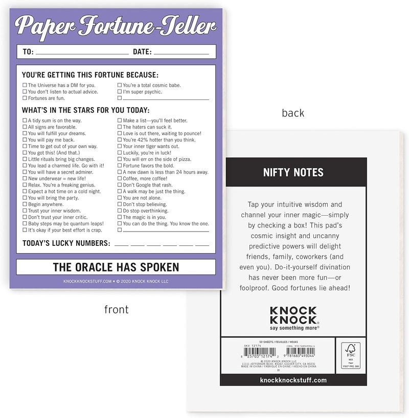 Knock Knock Paper Fortune Teller Nifty Note Pad - Oracle Gift Paper Fortune Teller Pad, 4 x 5.25-inches - Image 2