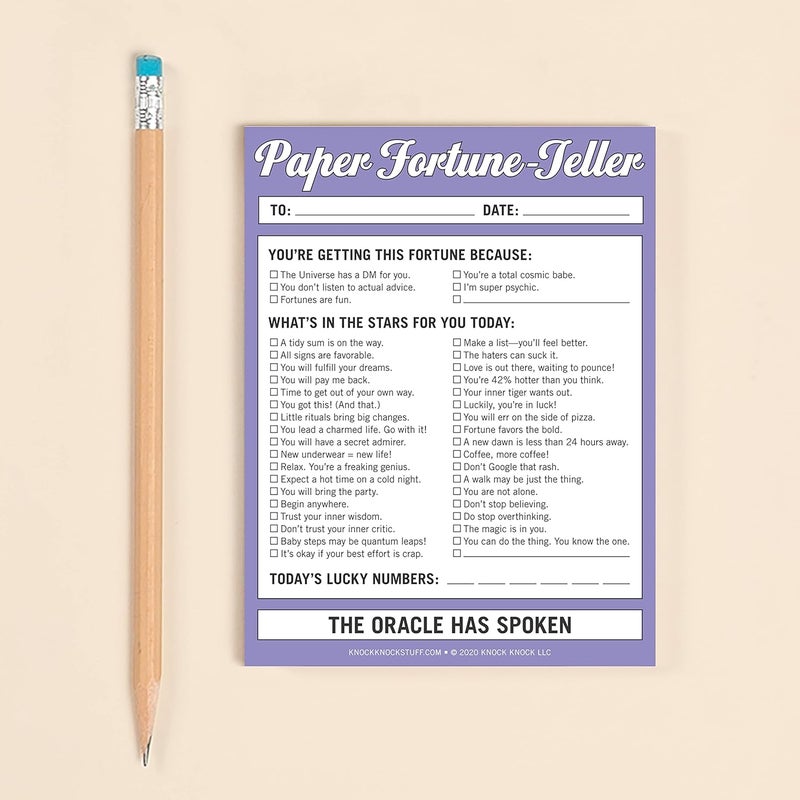 Knock Knock Paper Fortune Teller Nifty Note Pad - Oracle Gift Paper Fortune Teller Pad, 4 x 5.25-inches - Image 4