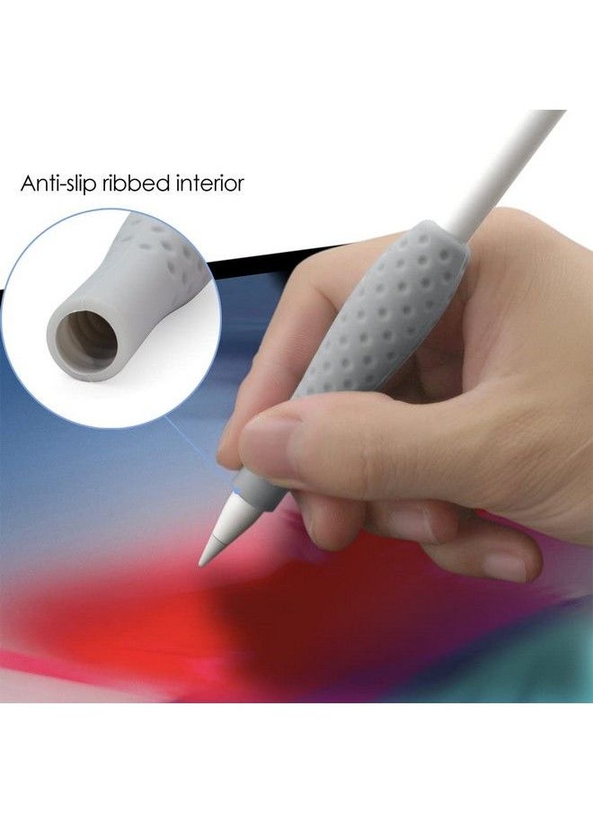 ProElife - Ergonomics Grip Holder Silicone Protective Sleeve Cover For Apple Pencil 1St 2Nd Generation Ipad Pro 11'' 12.9'' 2021 2020 2018 Stylus Accessories Kits (Gray) - Image 1