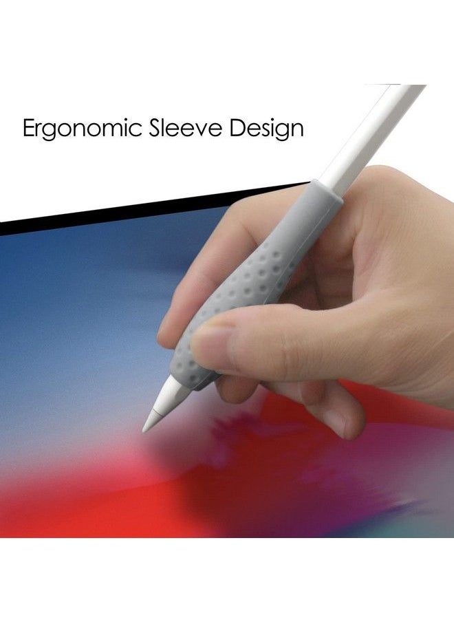 ProElife - Ergonomics Grip Holder Silicone Protective Sleeve Cover For Apple Pencil 1St 2Nd Generation Ipad Pro 11'' 12.9'' 2021 2020 2018 Stylus Accessories Kits (Gray) - Image 1