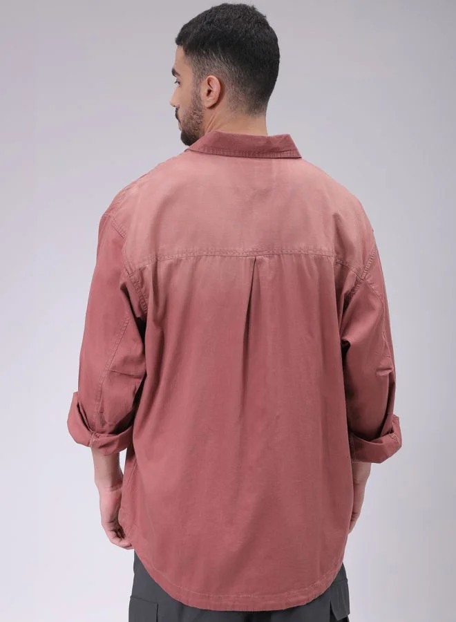 شركة المرآب الهندية Men Oversized Solid Full Sleeves Cutaway Collar Street Wear Shirt