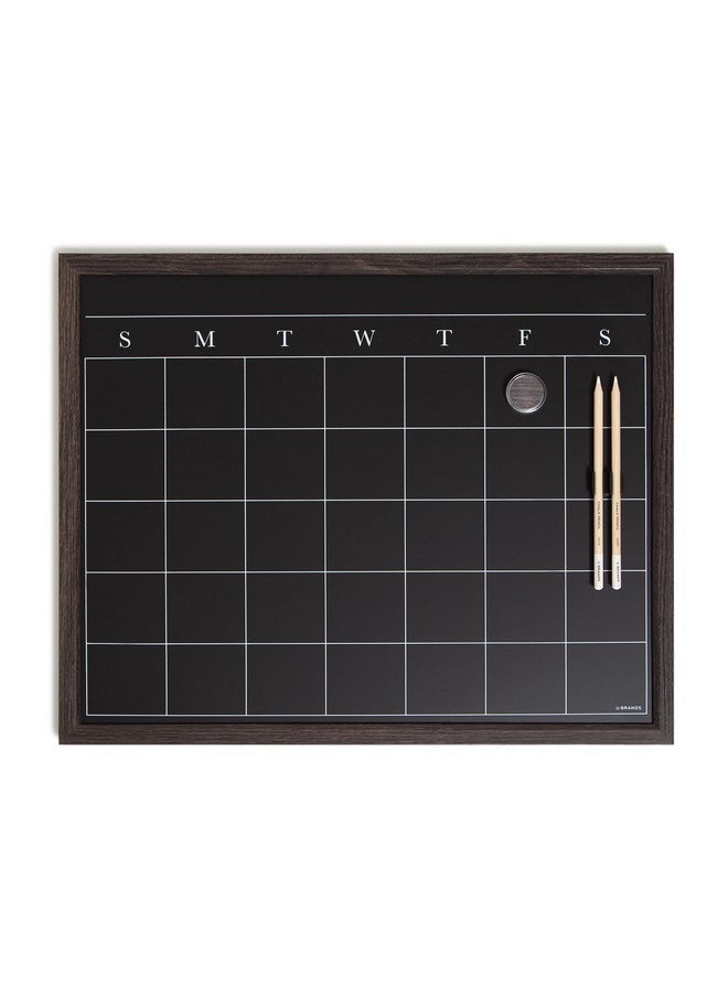 U Brands Magnetic Chalk Calendar Board, 20"X16", Rustic Wood Style Frame, Includes Chalk Pencils And Magnet  - Image 1