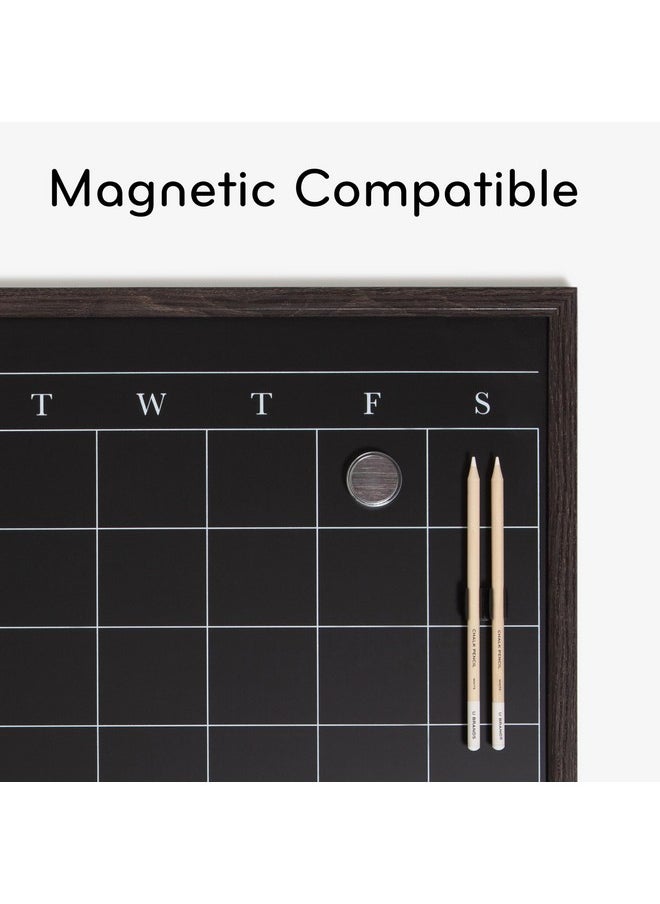 U Brands Magnetic Chalk Calendar Board, 20"X16", Rustic Wood Style Frame, Includes Chalk Pencils And Magnet  - Image 4