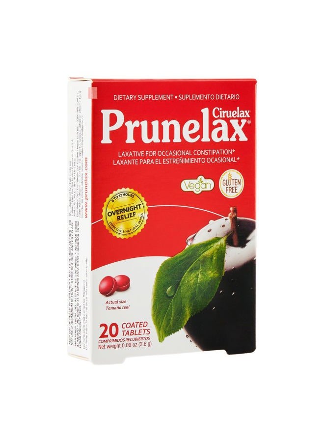 Prunelax Ciruelax Regular Strength Laxative Mini Tablets - Overnight Relief for Occasional Constipation, Senna Extract, Vegan & Gluten-Free, Gentle Relief - 20ct - Image 1