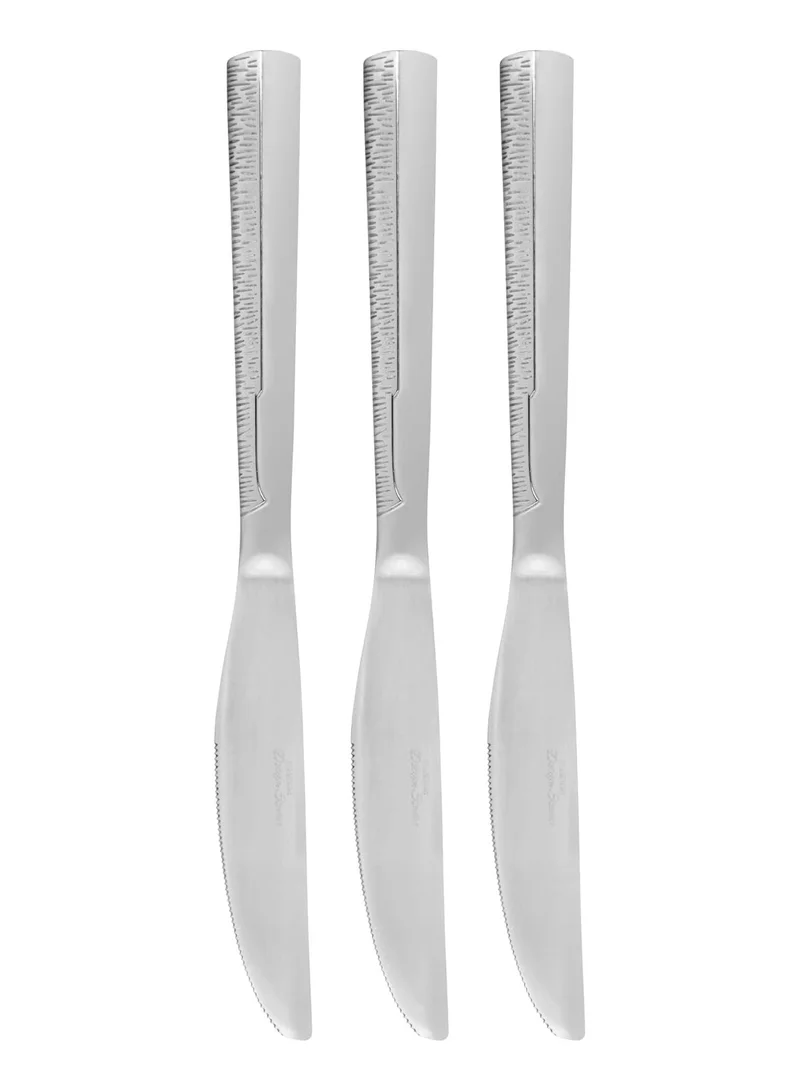 3-Piece Dinner Knife 22.5cm, Stainless Steel Cutlery Set Flor Series