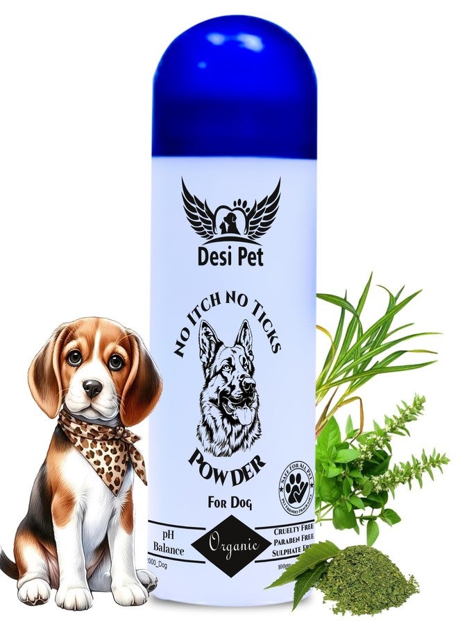 Desi Pet Anti Tick Powder for Dogs | No Itch No Ticks Powder for Beagle Dog | Natural Flea and Tick Remover for Dogs | Tick and Flea Prevention -100 GM - Image 1