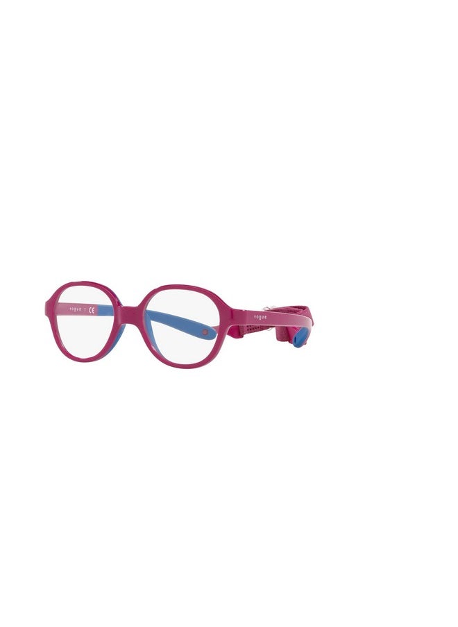 Vogue Eyewear Vy2011 Round Prescription Eyewear Frames, Pink On Rubber Blue/Demo Lens, 40 Mm  - Image 2