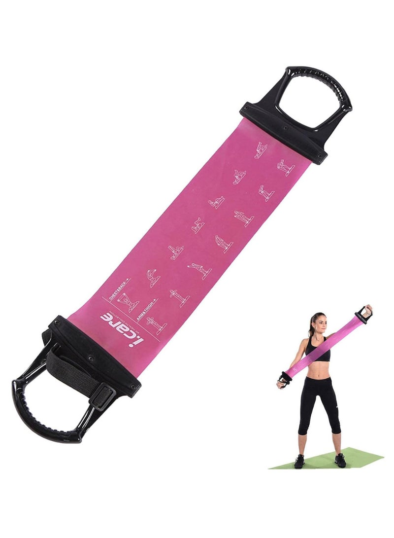 سبال أربطة تمارين بيلاتس مطاطية من اللاتكس للنساء | أربطة مساعدة على السحب، أربطة شد الساقين، معدات تمارين منزلية وصالة ألعاب رياضية مزودة بمقابض من إيباستي - Image 1