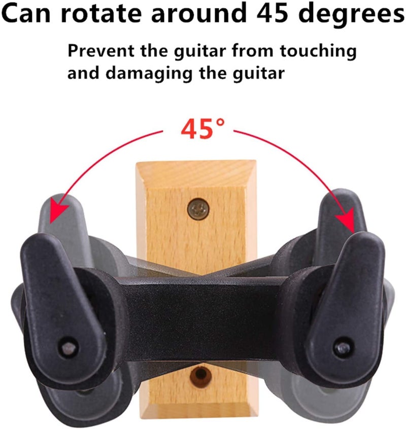 CLAPONE Guitar Stand Folding with Padded Foam Fit Acoustic Guitar, Bass Guitar, Electric Guitar, Banjo, Ukulele, Mandolin, Violin and More, Plastic (Premium Black, Woodan Guitar Hanger) - Image 3