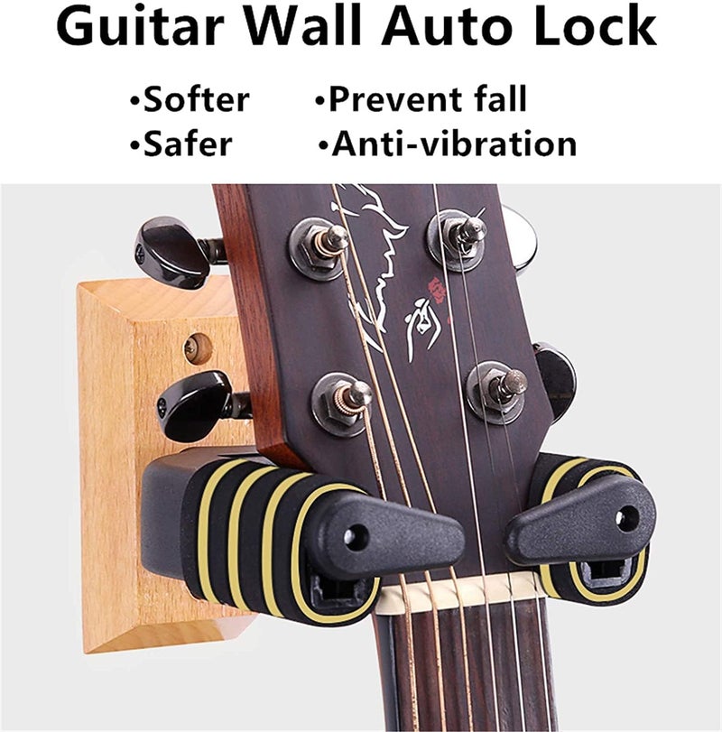 CLAPONE Guitar Stand Folding with Padded Foam Fit Acoustic Guitar, Bass Guitar, Electric Guitar, Banjo, Ukulele, Mandolin, Violin and More, Plastic (Premium Black, Woodan Guitar Hanger) - Image 4